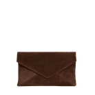 HANDBAGS Valentina Clutch in Chocolate Suede Lemiz