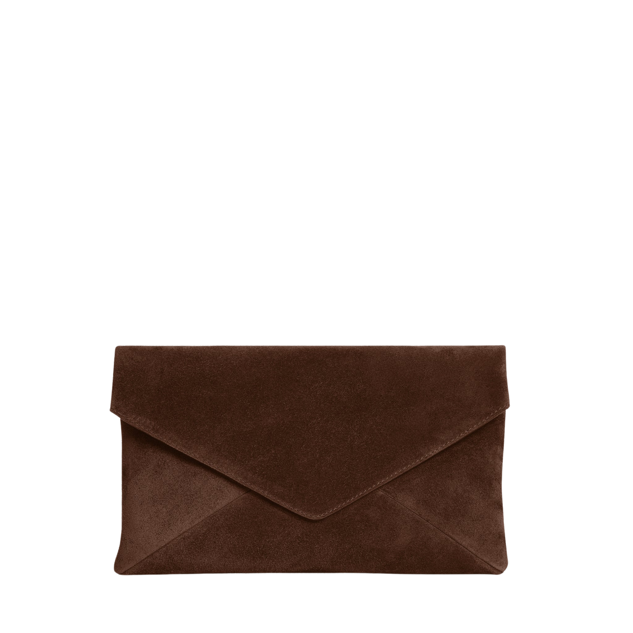 HANDBAGS Valentina Clutch in Chocolate Suede Lemiz