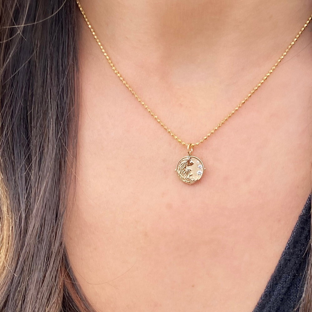 JEWELRY Classic Small Beaded Chain in Yellow Gold Three Stories Jewelry