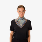 ACCESSORIES Pagode Square Scarf in Denim Inoui Editions