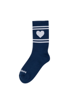 ACCESSORIES Heart Logo Crew Socks in Navy SPRWMN