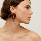 FASHION JEWELRY Abalone Hoop in Tortoise GAS Bijoux