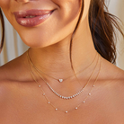 JEWELRY Full Cut Diamond Heart Choker Necklace in Yellow Gold EF Collection