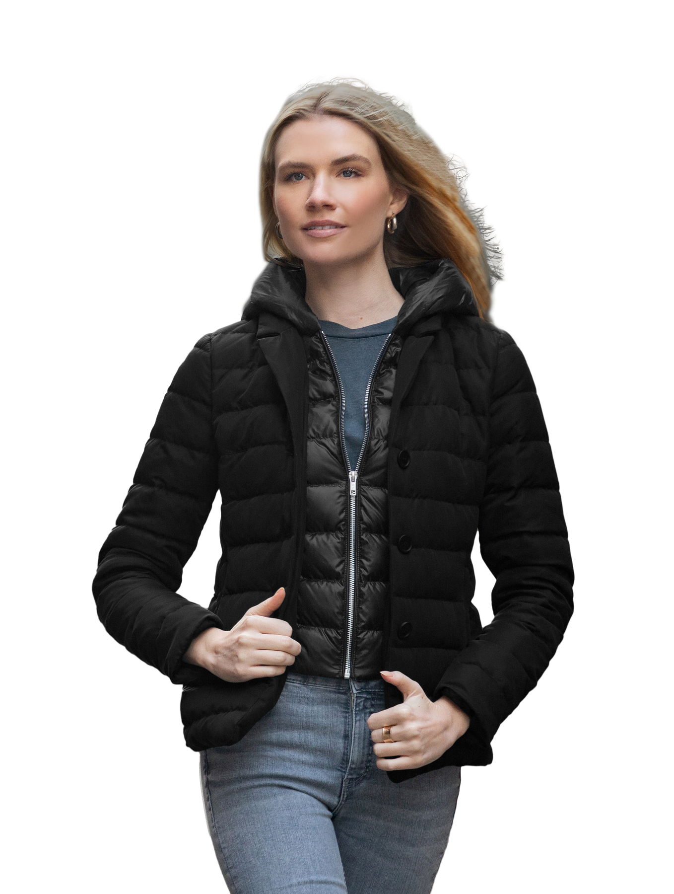 Down jacket with suit online