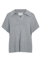 SWEATERS Supersized Polo in Light Heather Grey TWP