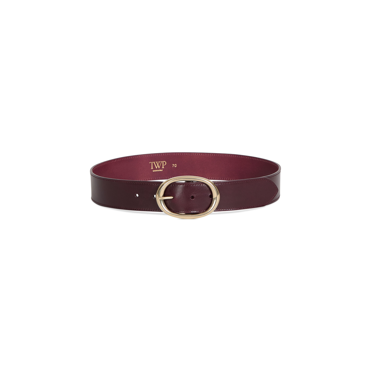 ACCESSORIES WIDE BELT IN BURGUNDY/GOLD TWP