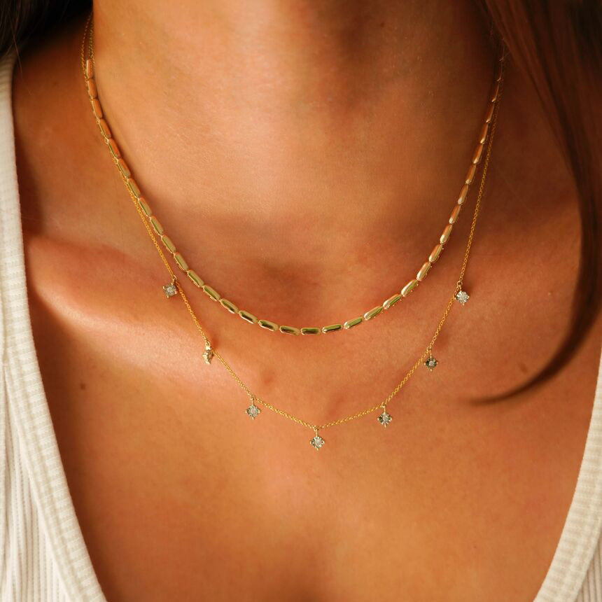 JEWELRY Ava Bea Station Necklace in Yellow Gold Dana Rebecca