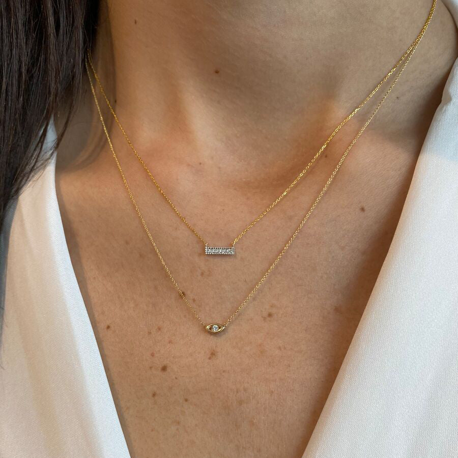 Dana Rebecca Sylvie Rose Bar Necklace in Yellow Gold