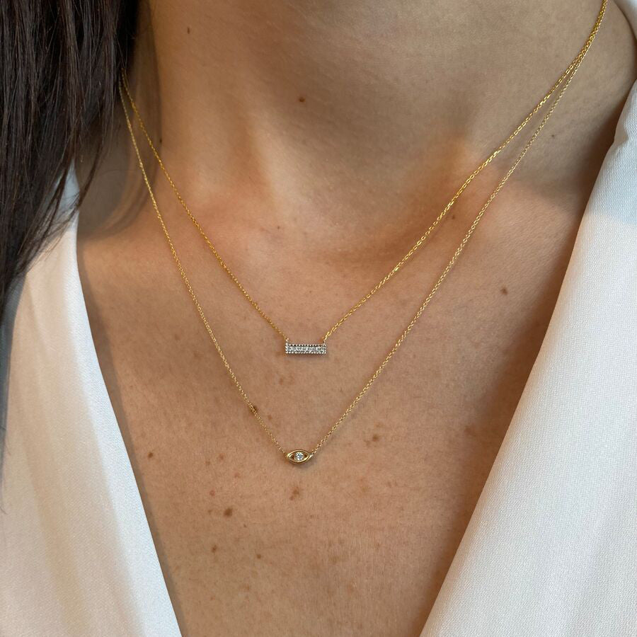 Necklaces Dana Rebecca Sylvia Rose Bar Necklace in Yellow Gold Dana Rebecca