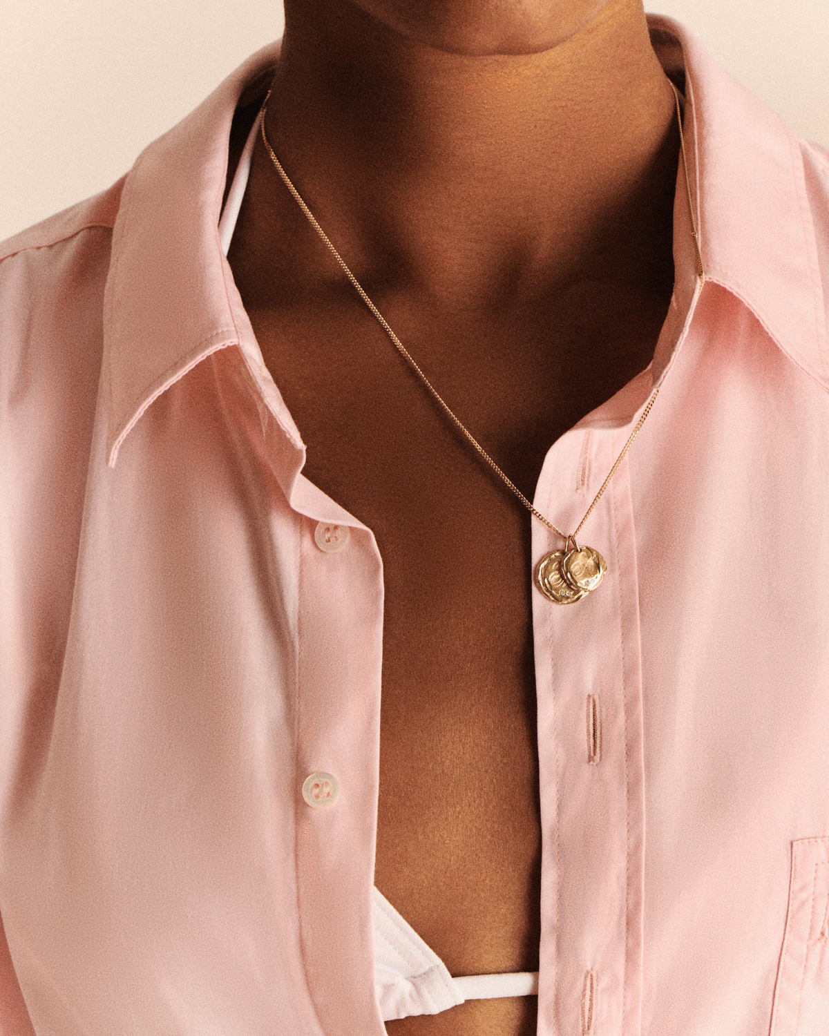 JEWELRY Initial #6 Pendant in Yellow Gold Pascale Monvoisin