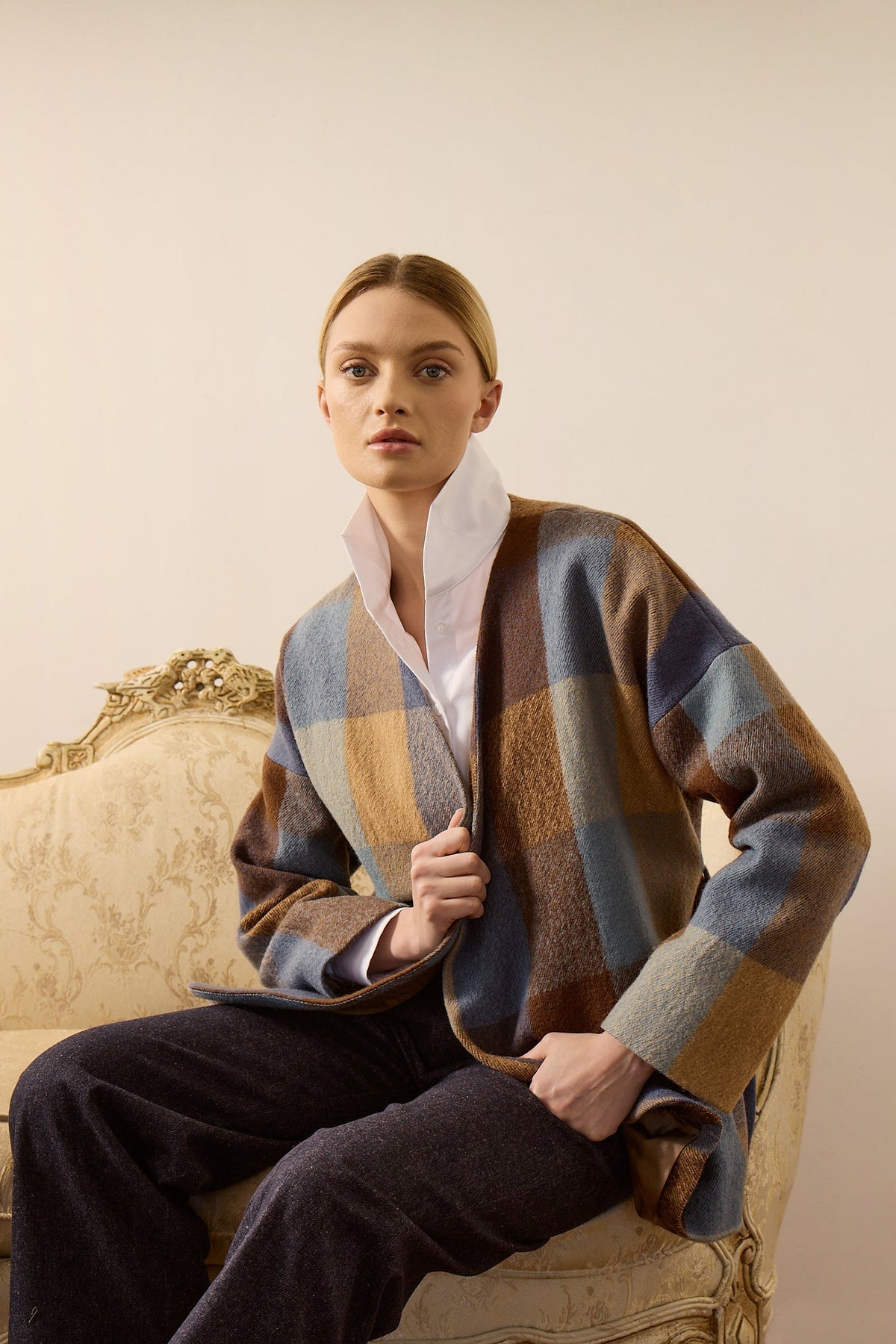 COATS/JACKET Montana Poncho in Autumn Check Kal Rieman