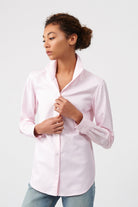 BLOUSES/SHIRTS/TOPS Box Pleat Ginna Shirt in Pink Herringbone Kal Rieman