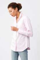 BLOUSES/SHIRTS/TOPS Box Pleat Ginna Shirt in Pink Herringbone Kal Rieman