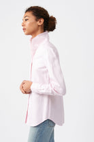 BLOUSES/SHIRTS/TOPS Box Pleat Ginna Shirt in Pink Herringbone Kal Rieman