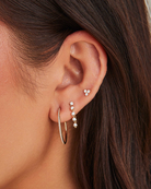 JEWELRY TS - 14K SINGLE DIAMOND TRIO STUD EARRING EF Collection