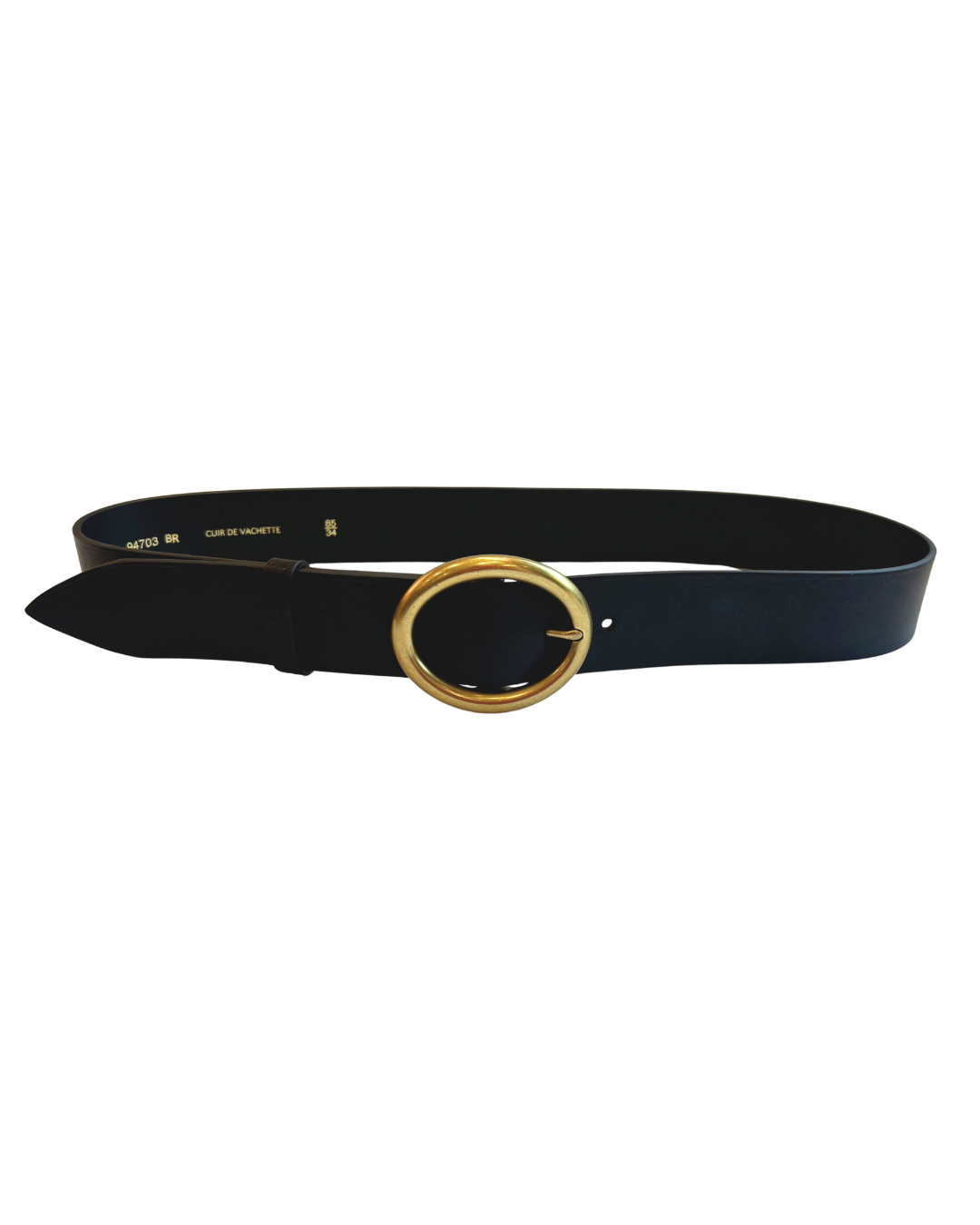 ACCESSORIES Large Oval Belt in Black Maison Boinet