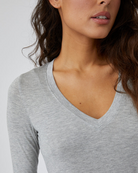 TEES/TANKS Memphis Longsleeve V-Neck in Heather Grey Maison Wheat