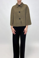 COATS/JACKET Cape Jacket in Dark Moss Odeeh