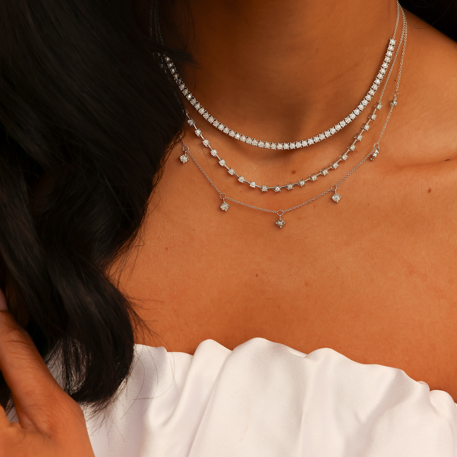 JEWELRY Ava Bea Diamond Tennis Necklace in White Gold Dana Rebecca
