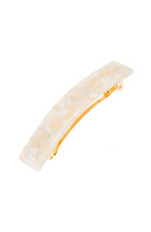 ACCESSORIES Classic Rectangle Barrette in Pavlova White The Finest Accessories
