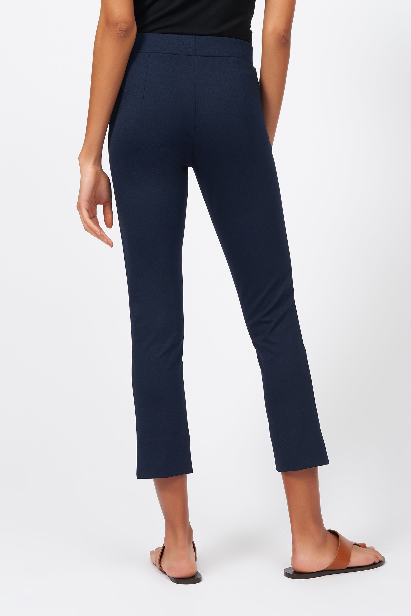 PANTS/SHORTS Pintuck Slit Capri in Navy Kal Rieman