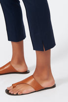 PANTS/SHORTS Pintuck Slit Capri in Navy Kal Rieman