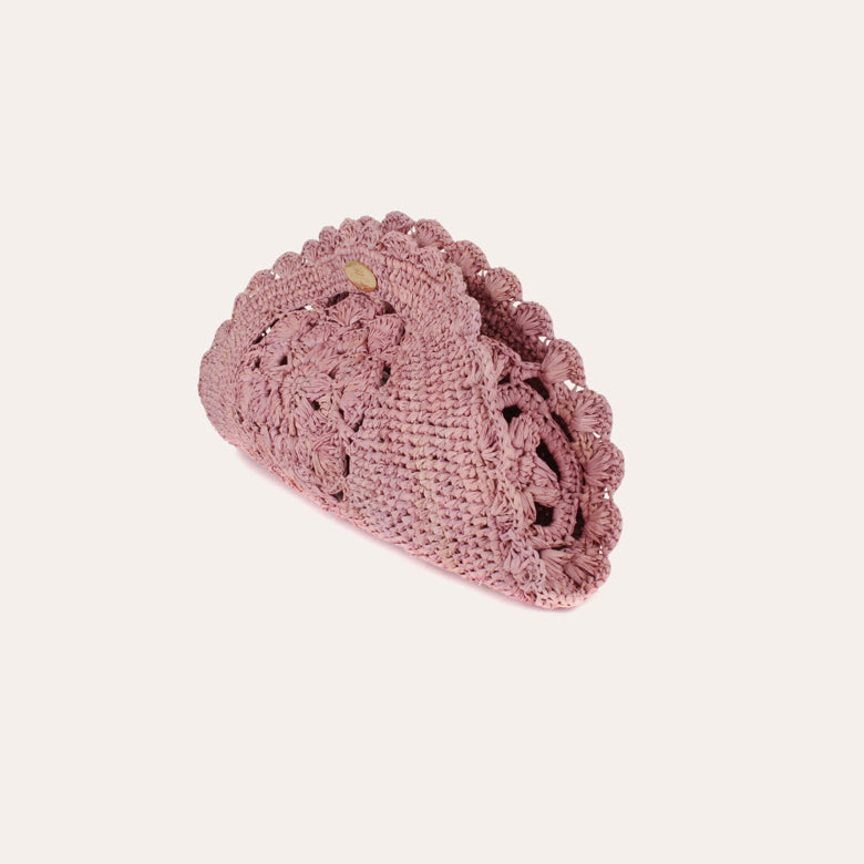 Handbags Gas Bijoux Raffia Sun Clutch in Lilac GAS Bijoux