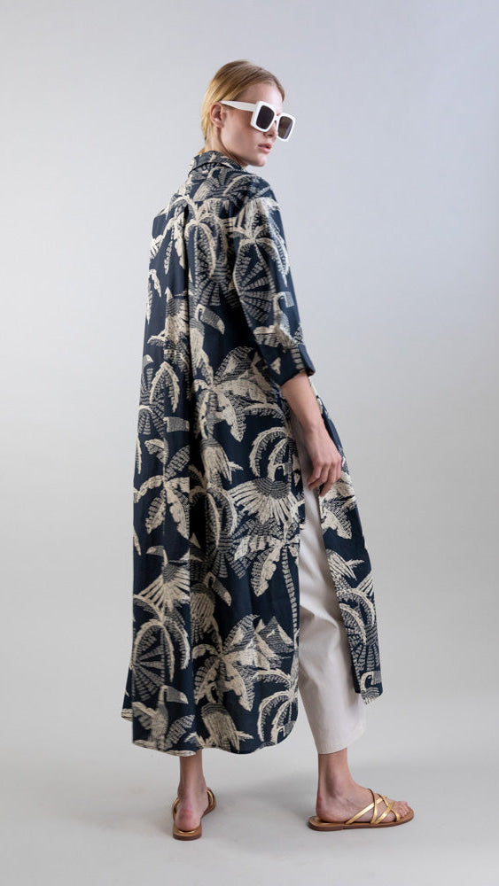 DRESSES/JUMPSUITS Palm Tunic Shirt Dress in Black Psophia