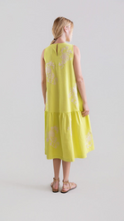 DRESSES/JUMPSUITS Sleeveless Peplum Dress in Flash Lemon Psophia