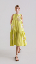 DRESSES/JUMPSUITS Sleeveless Peplum Dress in Flash Lemon Psophia