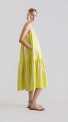 DRESSES/JUMPSUITS Sleeveless Peplum Dress in Flash Lemon Psophia