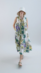 DRESSES/JUMPSUITS Marigold Meadow Sleeveless Midi Dress in Indian Flower Psophia