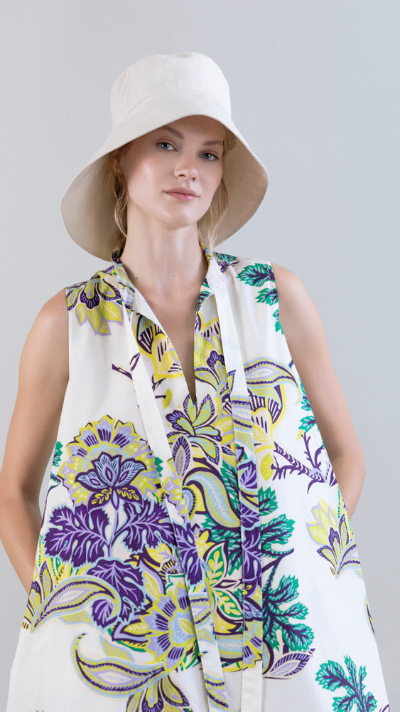 DRESSES/JUMPSUITS Marigold Meadow Sleeveless Midi Dress in Indian Flower Psophia