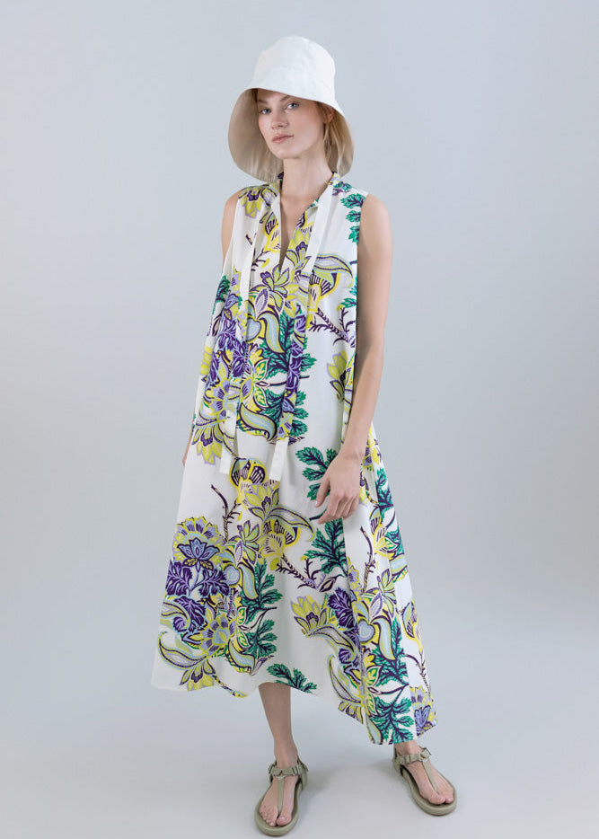 DRESSES/JUMPSUITS Marigold Meadow Sleeveless Midi Dress in Indian Flower Psophia