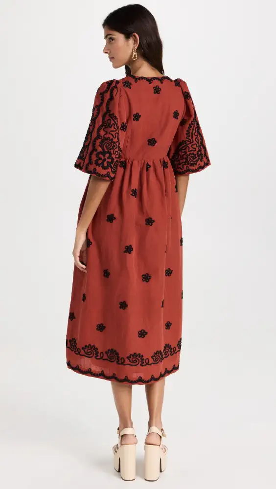 Dresses Rhode Karline Dress in Saddle Rennes Rhode Resort