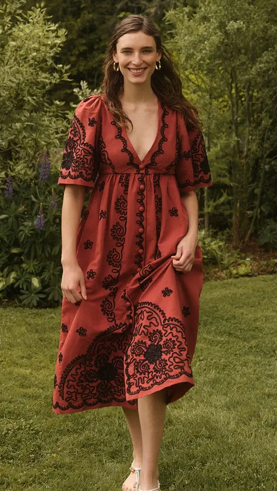 Dresses Rhode Karline Dress in Saddle Rennes Rhode Resort