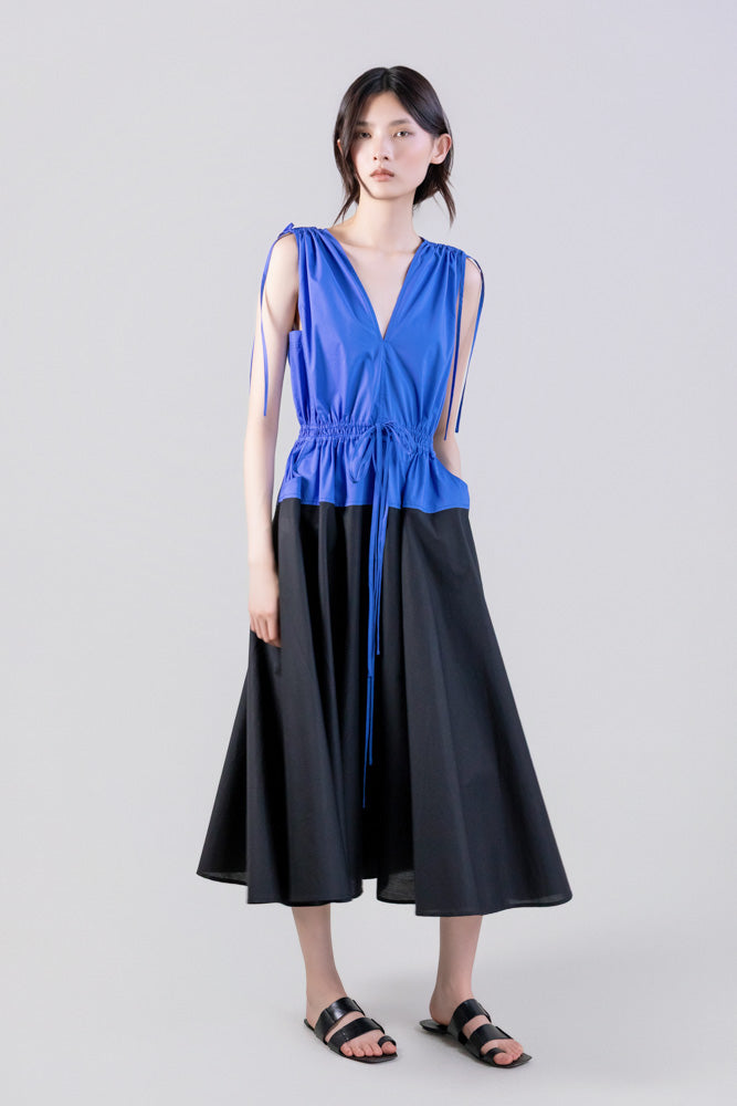 DRESSES/JUMPSUITS Two-Tone Color Block Dress in Royal Blue Psophia
