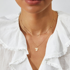JEWELRY Diamond Fluted Heart Necklace in Yellow Gold EF Collection