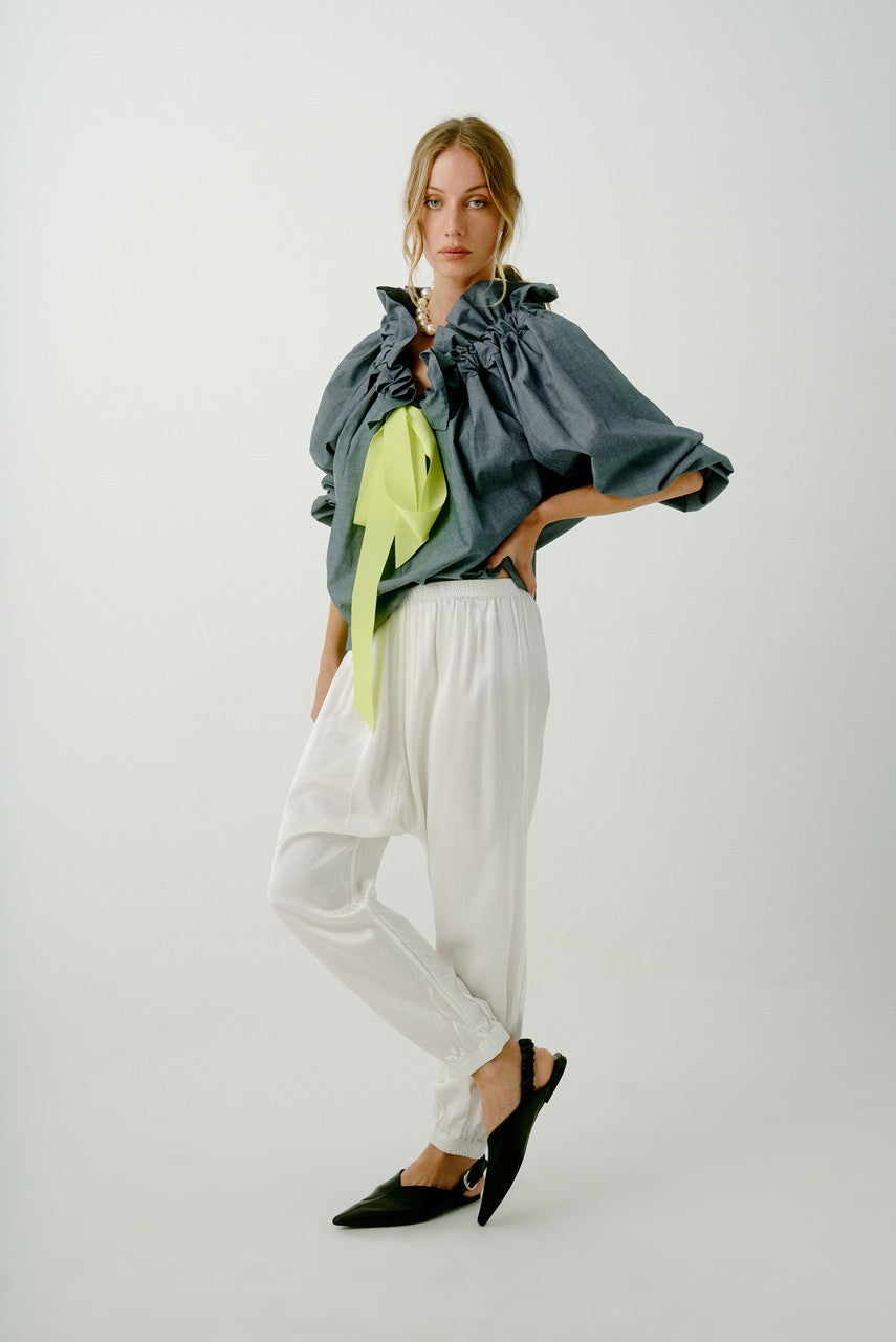BLOUSES/SHIRTS/TOPS Beautiful Mess Top in Blue Chambray Aquarius Cocktail