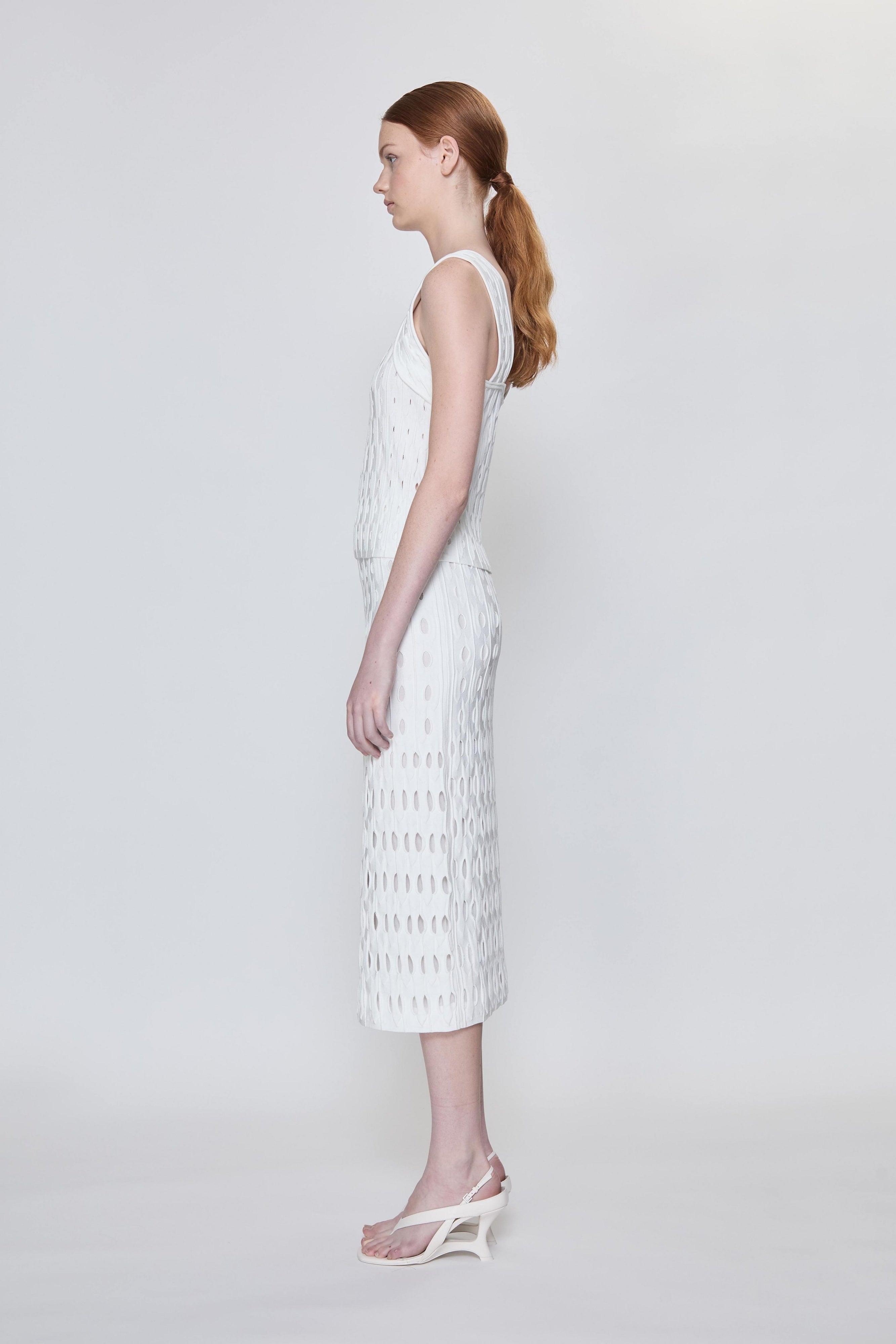 BLOUSES/SHIRTS/TOPS Gentry Knit Tank Top in Ivory Simkhai