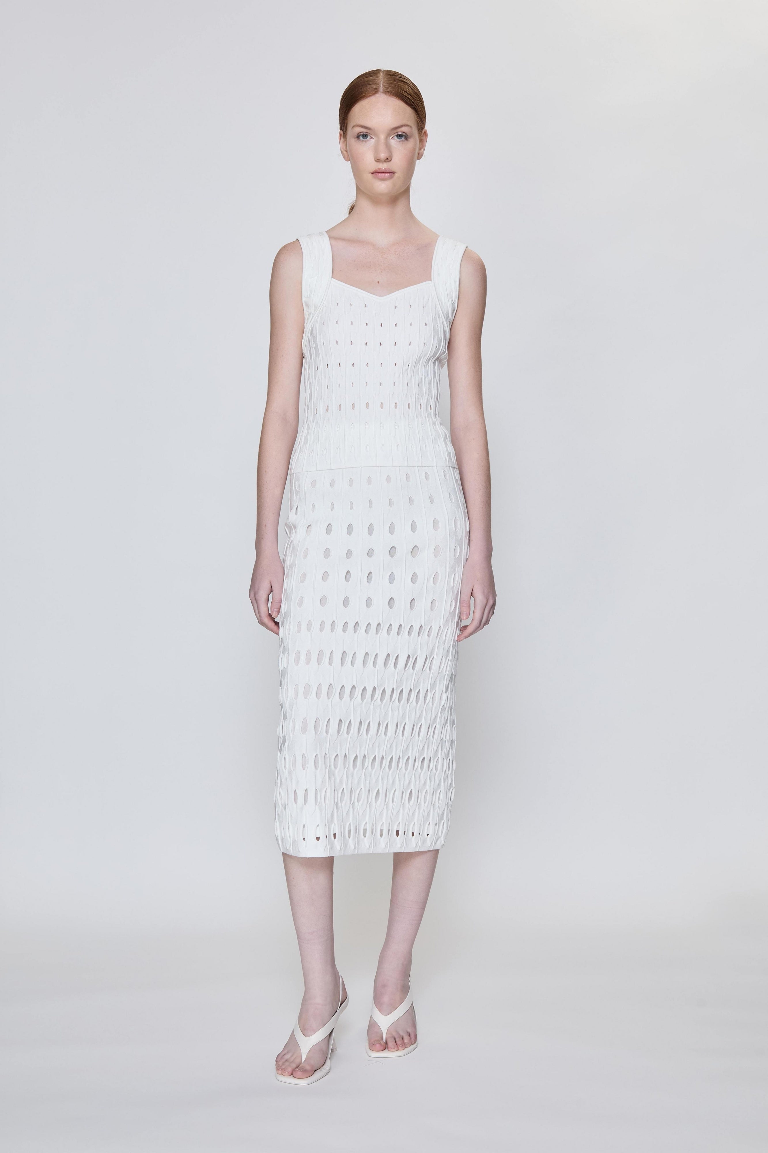 BLOUSES/SHIRTS/TOPS Gentry Knit Tank Top in Ivory Simkhai