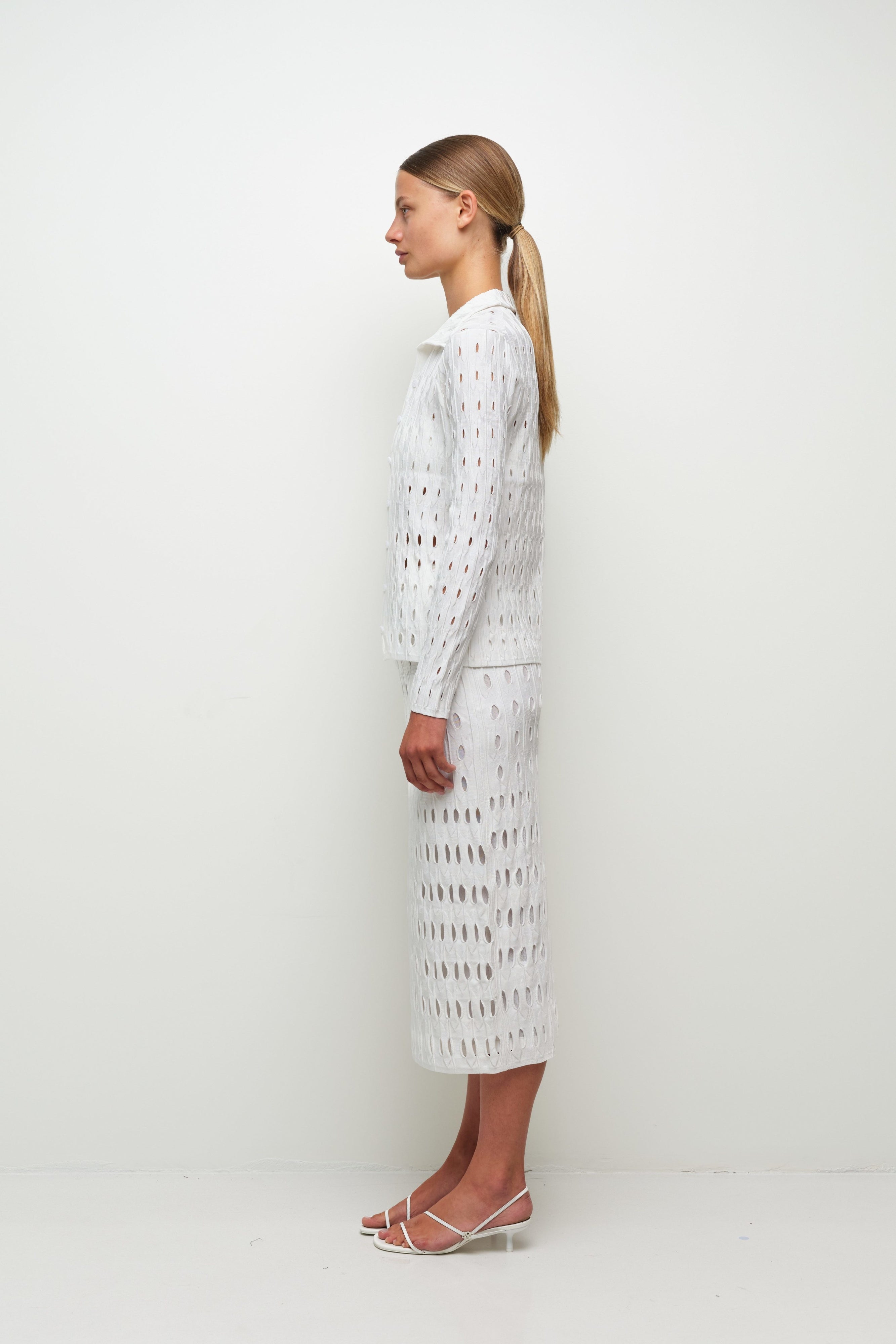 SWEATERS Ellsworth Knit Cardigan in Ivory Simkhai