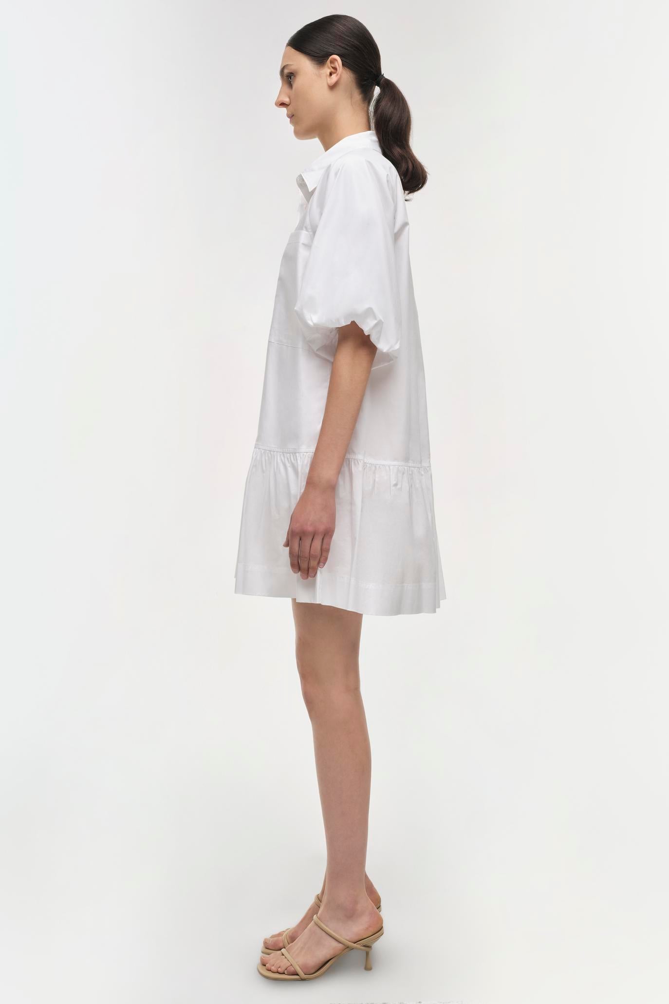 DRESSES/JUMPSUITS Crissy Cotton Poplin Dress in White Simkhai