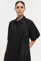 DRESSES/JUMPSUITS Crissy Cotton Poplin Dress in Black Simkhai