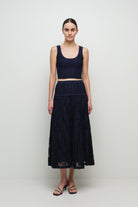 SKIRTS Verona Lace Midi Skirt in Midnight Simkhai