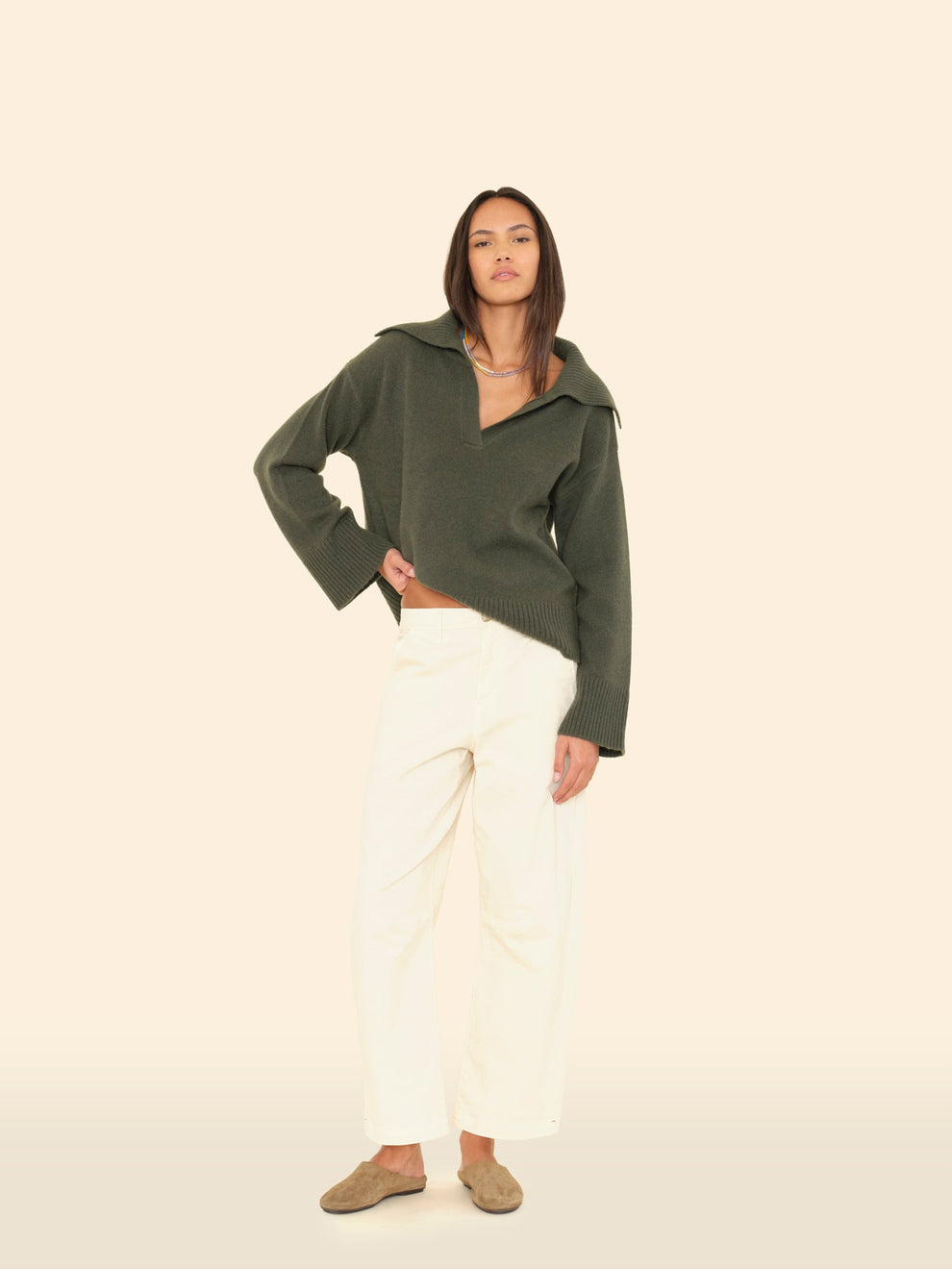 PANTS/SHORTS Rancho Pant in Off White Xirena