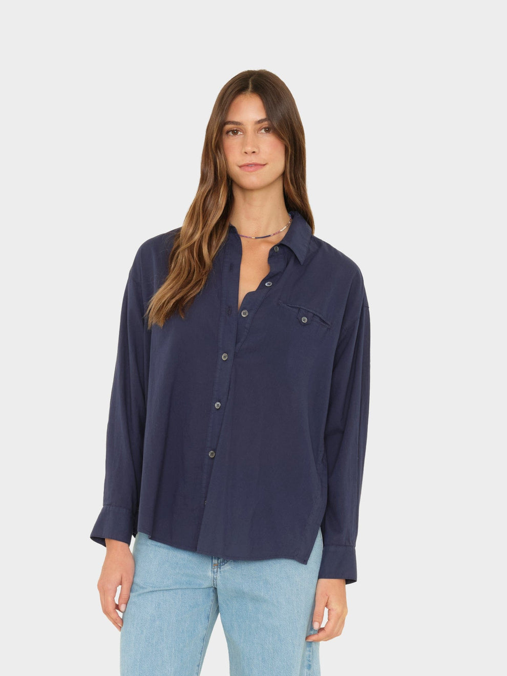 BLOUSES/SHIRTS/TOPS Kamden Shirt in Navy Xirena