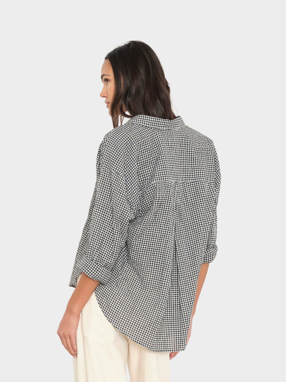 BLOUSES/SHIRTS/TOPS Jordy Gingham Shirt in Black Sand Xirena