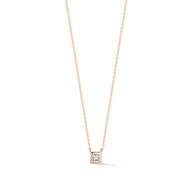 Necklaces Dana Rebecca Millie Ryan Single Princess Diamond Necklace in Rose Gold Dana Rebecca