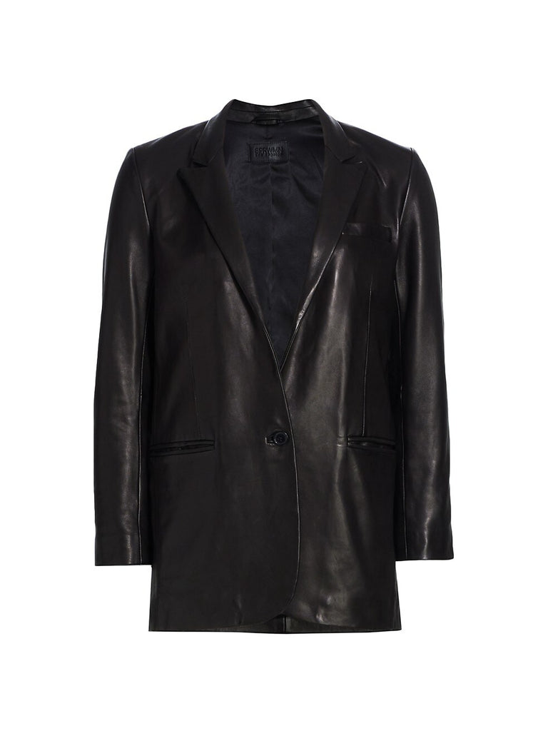 Jackets SPRWMN Leather Blazer in Black Sprwmn